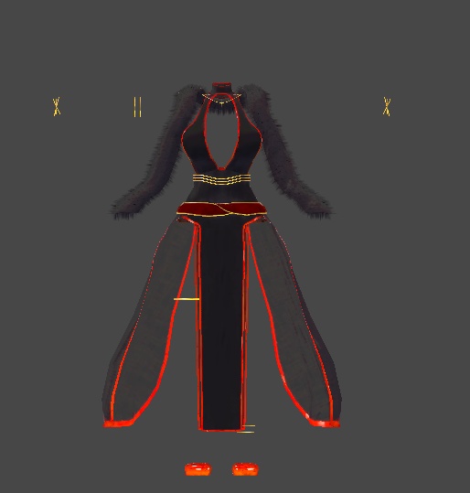 【無料】ティコ・ポプリ用衣装 ドレス衣装「月影ノ華」