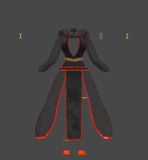 【無料】ティコ・ポプリ用衣装 ドレス衣装「月影ノ華」