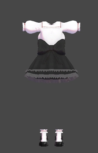 【無料】ティコ・ポプリ用衣装 「モノクロームスイート」