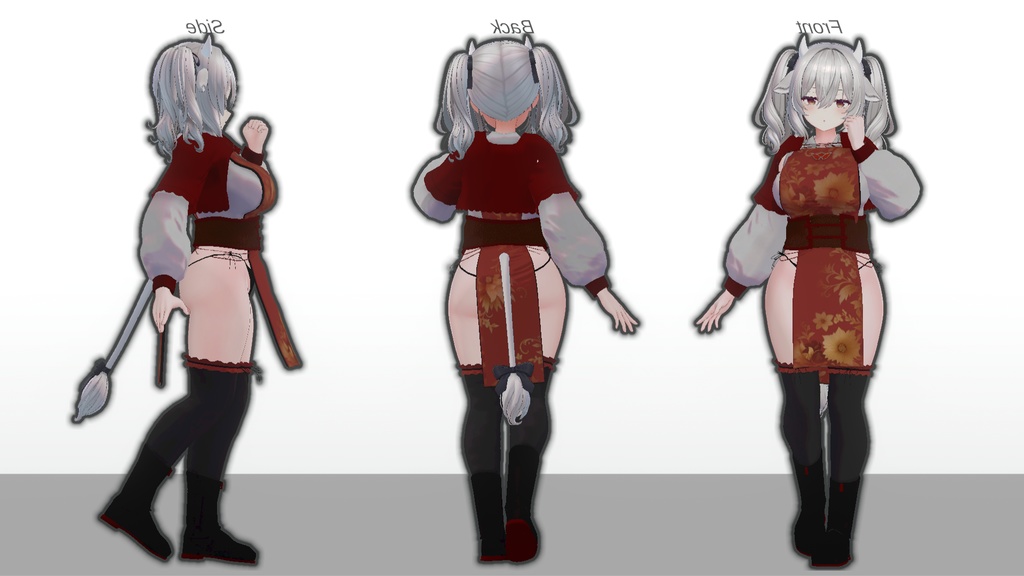 ミルティナ対応 中華風衣装「紅花ハーモニア」