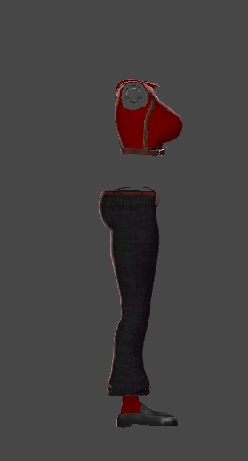 【無料】ティコ・ポプリ用衣装 パンツスタイル衣装「Crimson Pulse(クリムゾン・パルス)」