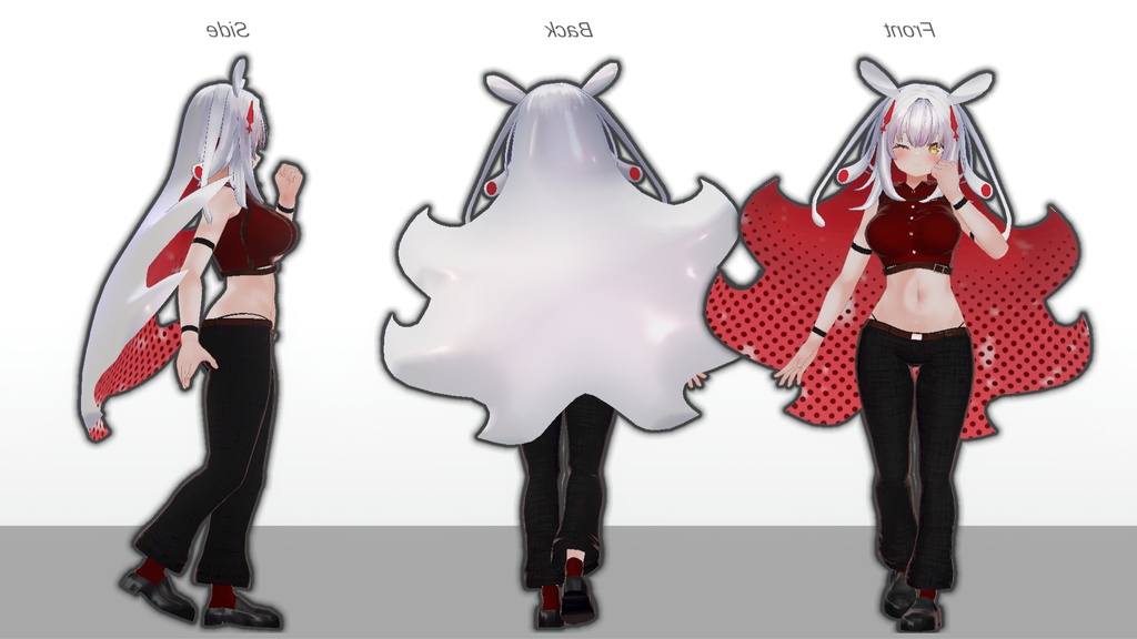 【無料】ティコ・ポプリ用衣装 パンツスタイル衣装「Crimson Pulse(クリムゾン・パルス)」