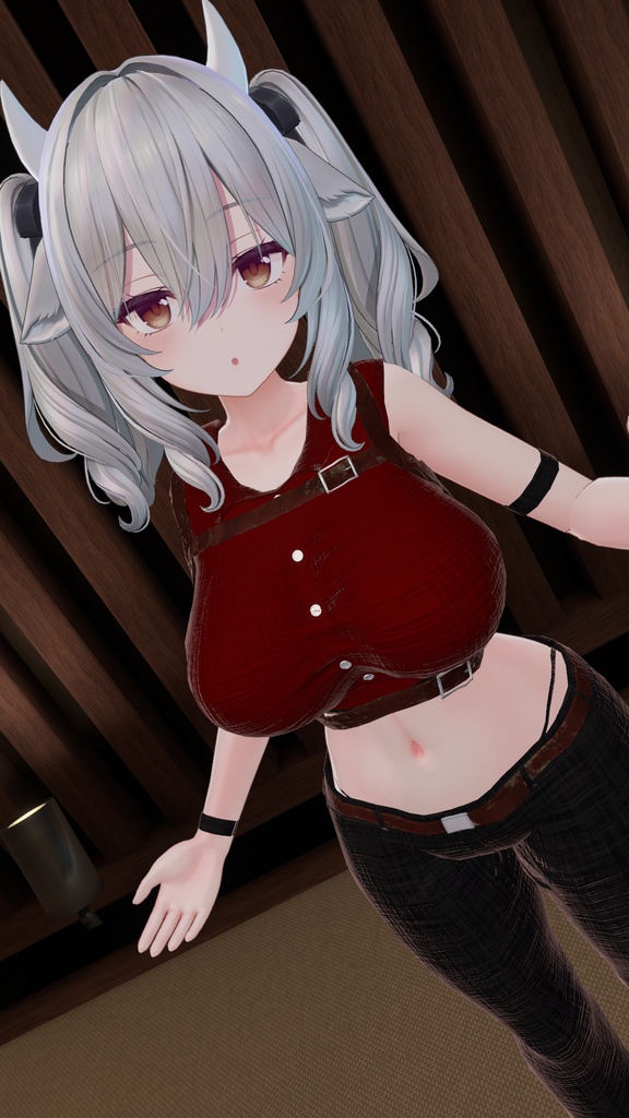 ミルティナ・伊奈波かや・御咲ライネ対応　パンツスタイル衣装「Crimson Pulse（クリムゾン・パルス）」