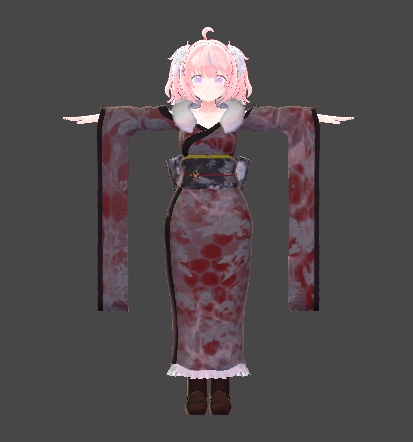 7アバター対応 和風衣装「緋色ノ雪月夜」
