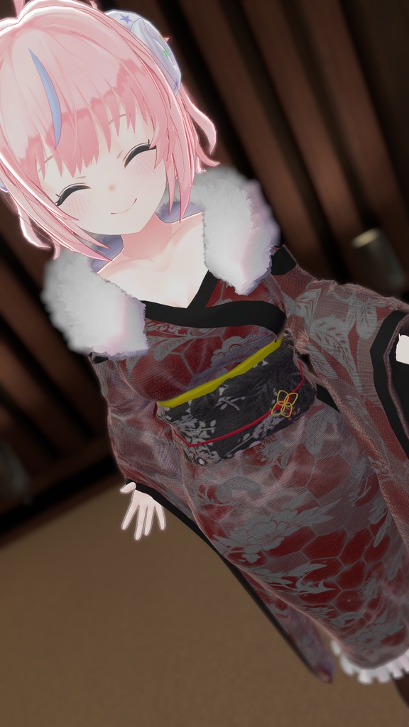 7アバター対応 和風衣装「緋色ノ雪月夜」