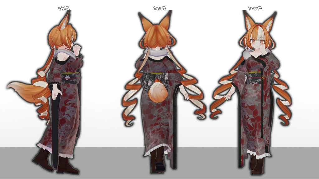 ミルティナ・伊奈波かや・御咲ライネ対応 和風衣装「緋色ノ雪月夜」