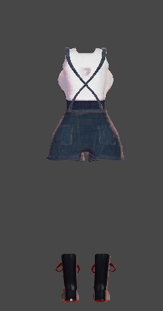 【無料】ティコ・ポプリ用衣装 デニムサロペット衣装