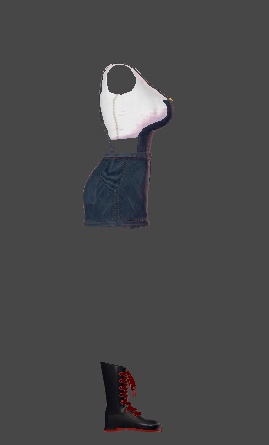 【無料】ティコ・ポプリ用衣装 デニムサロペット衣装