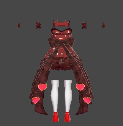 【無料】ティコ・ポプリ用衣装 「Valentine Heart Dress」