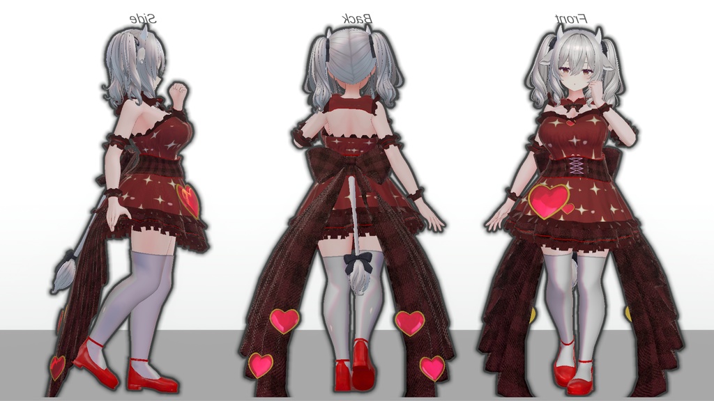ミルティナ・伊奈波かや・御咲ライネ対応 「Valentine Heart Dress」