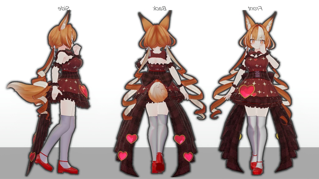 ミルティナ・伊奈波かや・御咲ライネ対応 「Valentine Heart Dress」