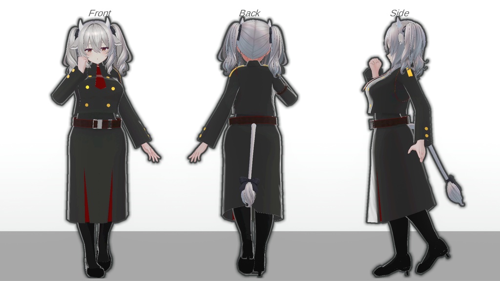 ミルティナ・伊奈波かや・御咲ライネ対応 「ミリタリー学園制服」