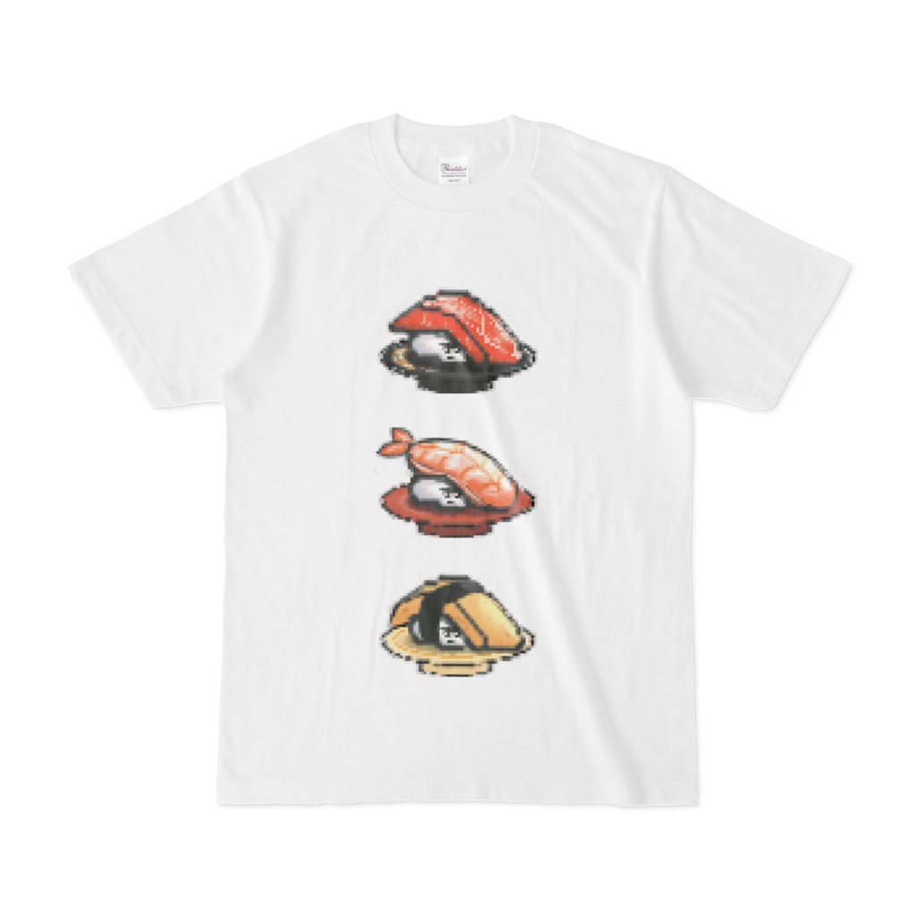 「64bitSUSHI」Tシャツ(まぐろ、えび、たまご)