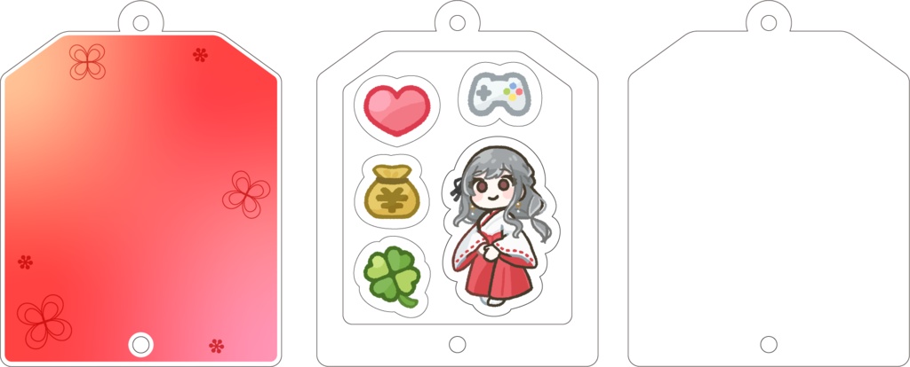 お守り風アクリルフレームキーホルダー