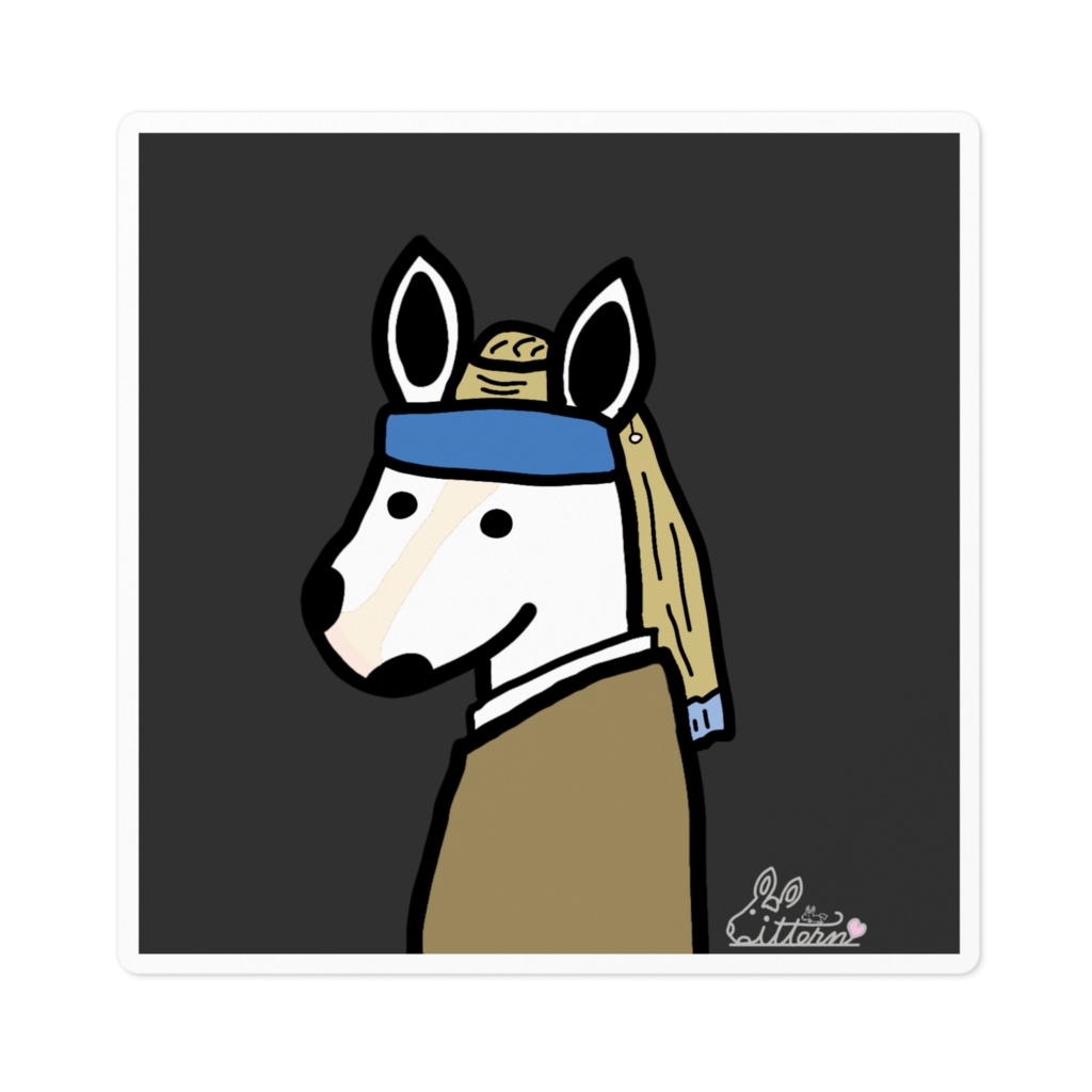 真珠の耳飾りのシターンのステッカーです。