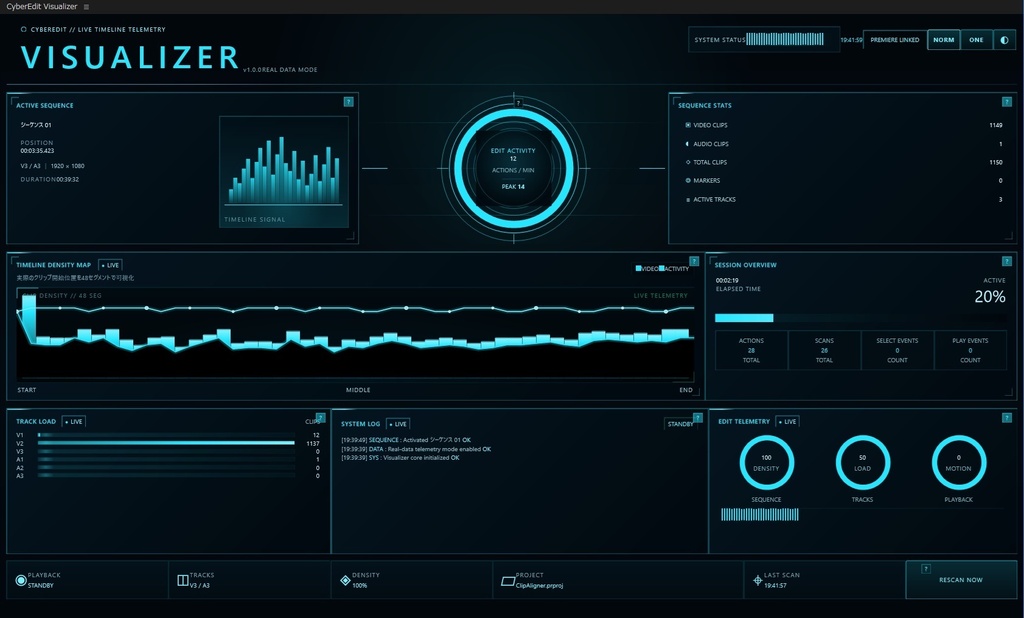 CyberEdit Visualizer|Premiere Pro 動画編集環境をとにかくカッコよくする UXPプラグイン
