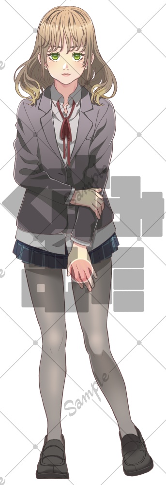 立ち絵素材_モブ学生男女