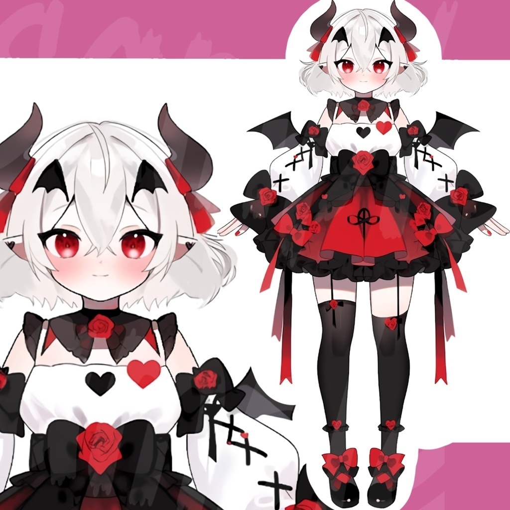 【限定１点】薔薇悪魔っ子の全身立ち絵