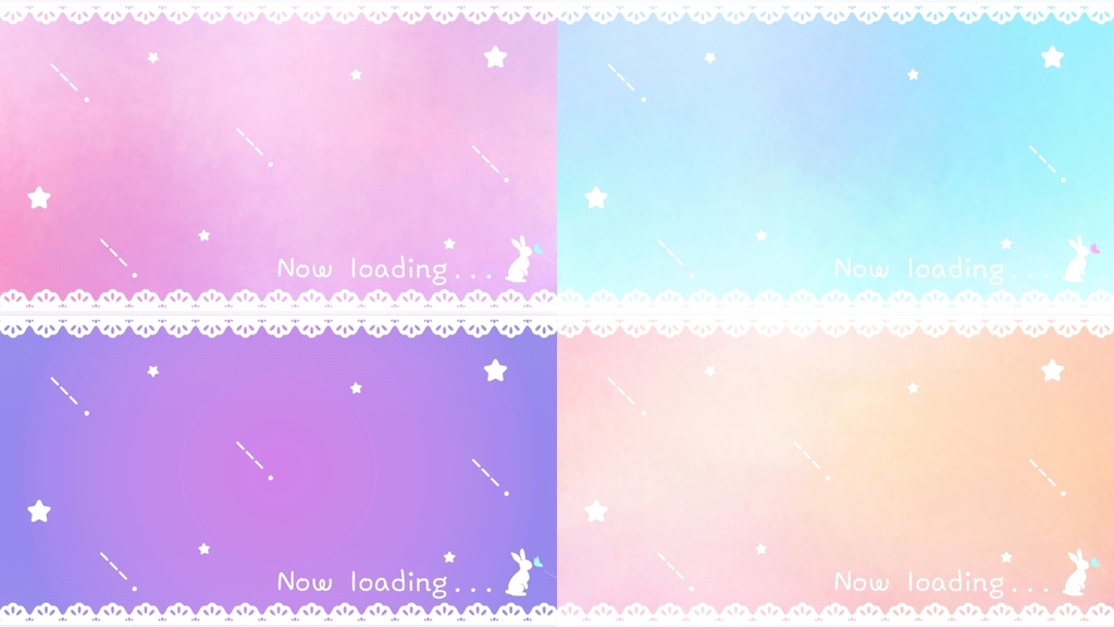 【動く待機画面・配信終了画面】カスタマイズ可能!シンプルな走るうさぎさんの配信素材