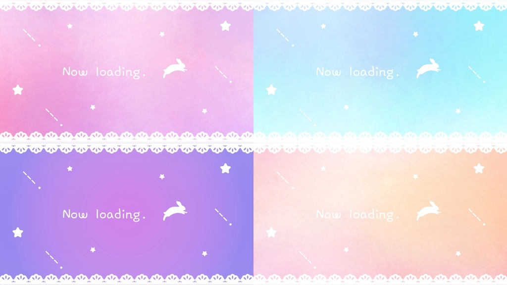 【動く待機画面・配信終了画面】カスタマイズ可能!シンプルな走るうさぎさんの配信素材