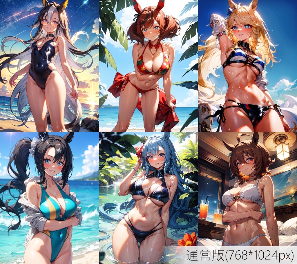 👙買い切り版：水着ウマ娘ランダムパック28 通常版 [ZIPファイル/PNG300枚]