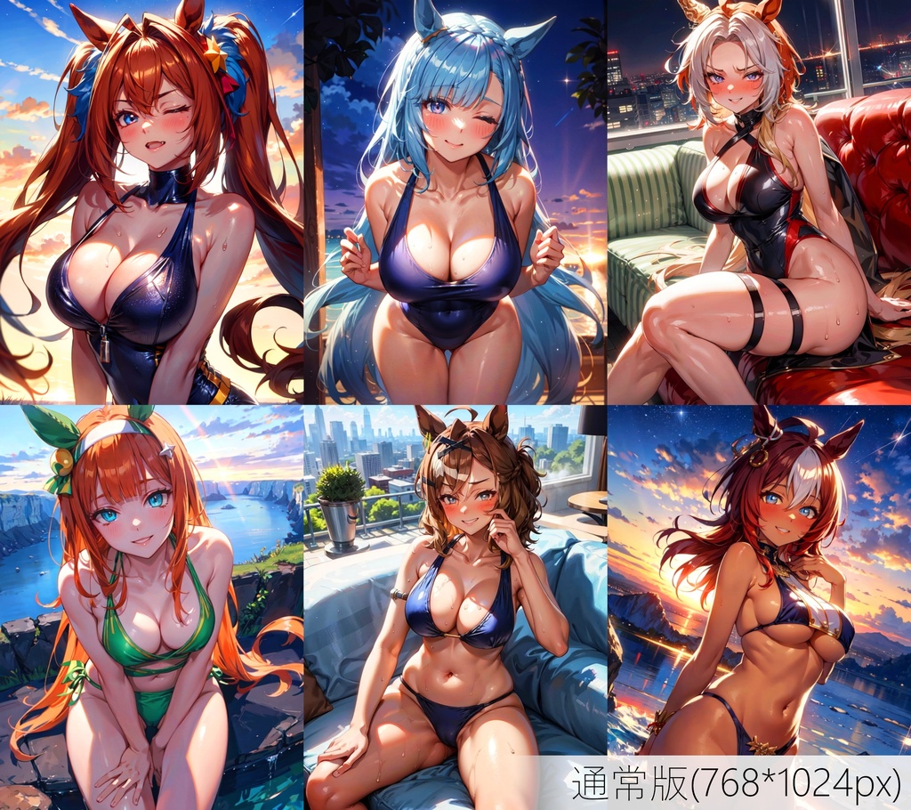 👙買い切り版：水着ウマ娘ランダムパック34 通常版 [ZIPファイル/PNG300枚]