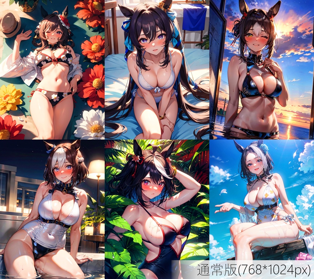 👙買い切り版：水着ウマ娘ランダムパック35 通常版 [ZIPファイル/PNG300枚]