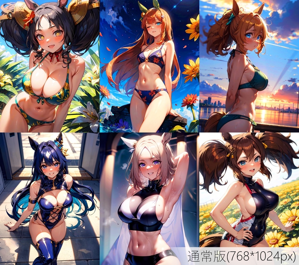 👙買い切り版：水着ウマ娘ランダムパック38 通常版 [ZIPファイル/PNG300枚]