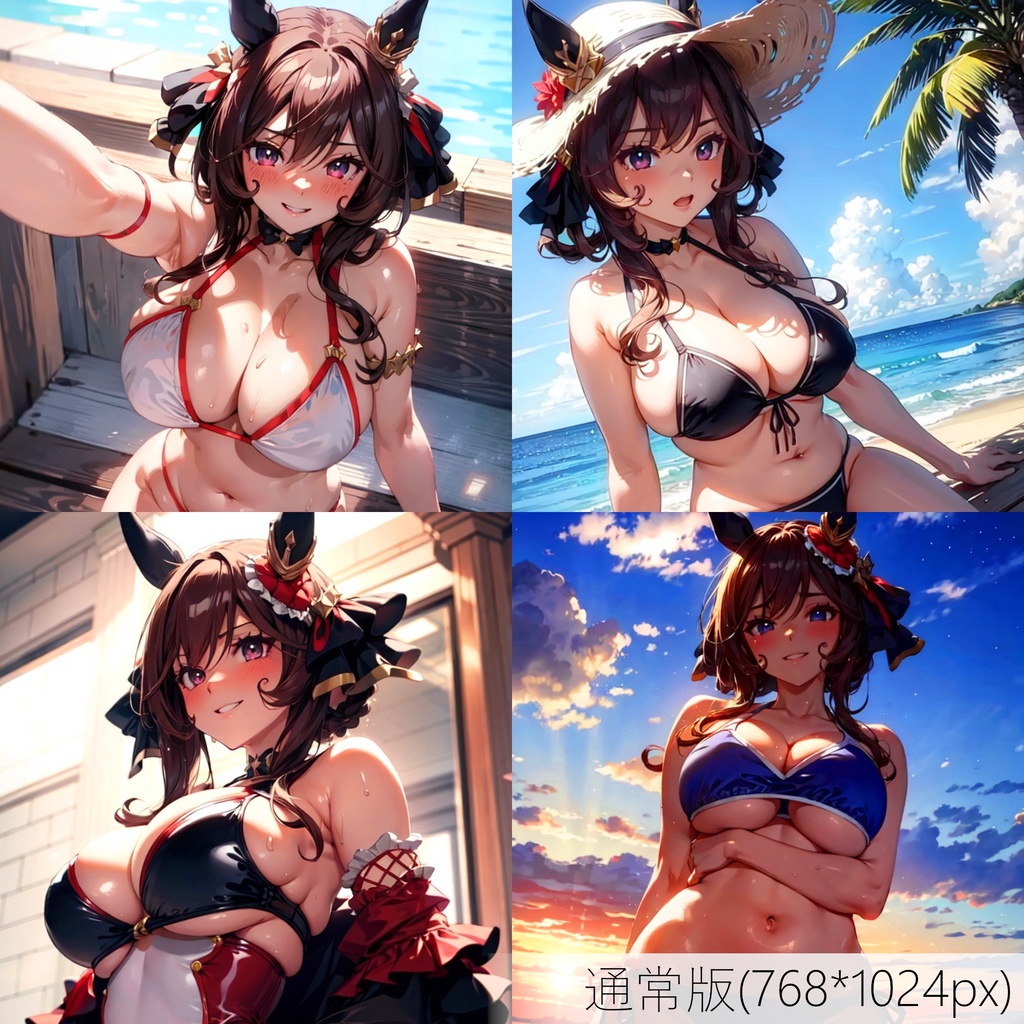 👙買い切り版：水着ウマ娘イラストパック ジェンティルドンナ Vol.1 通常版 [ZIPファイル/PNG30枚]