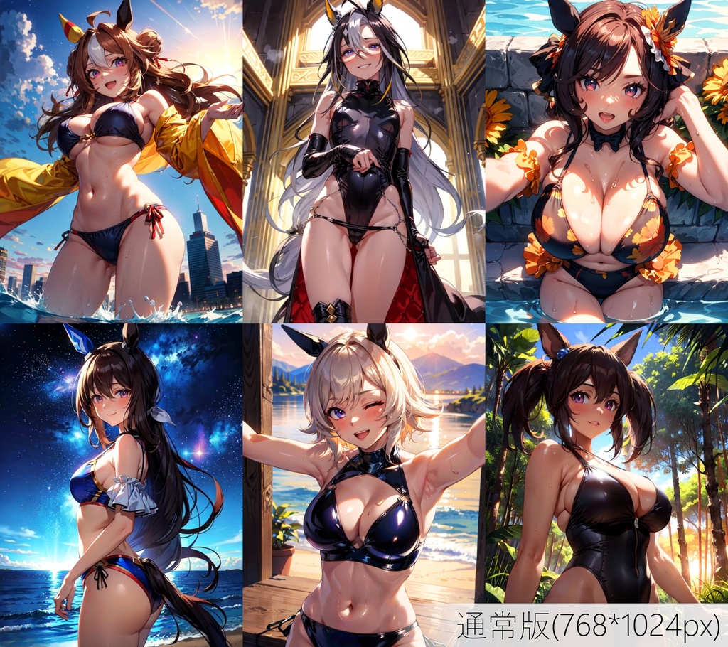 👙買い切り版：水着ウマ娘ランダムパック40 通常版 [ZIPファイル/PNG300枚]