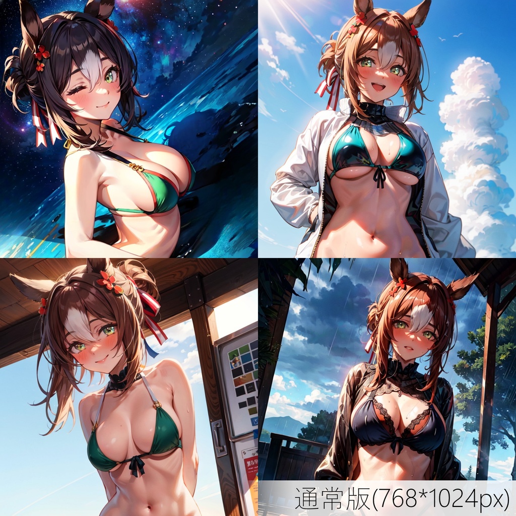 👙買い切り版：水着ウマ娘イラストパック ファインモーション Vol.3 通常版 [ZIPファイル/PNG30枚]