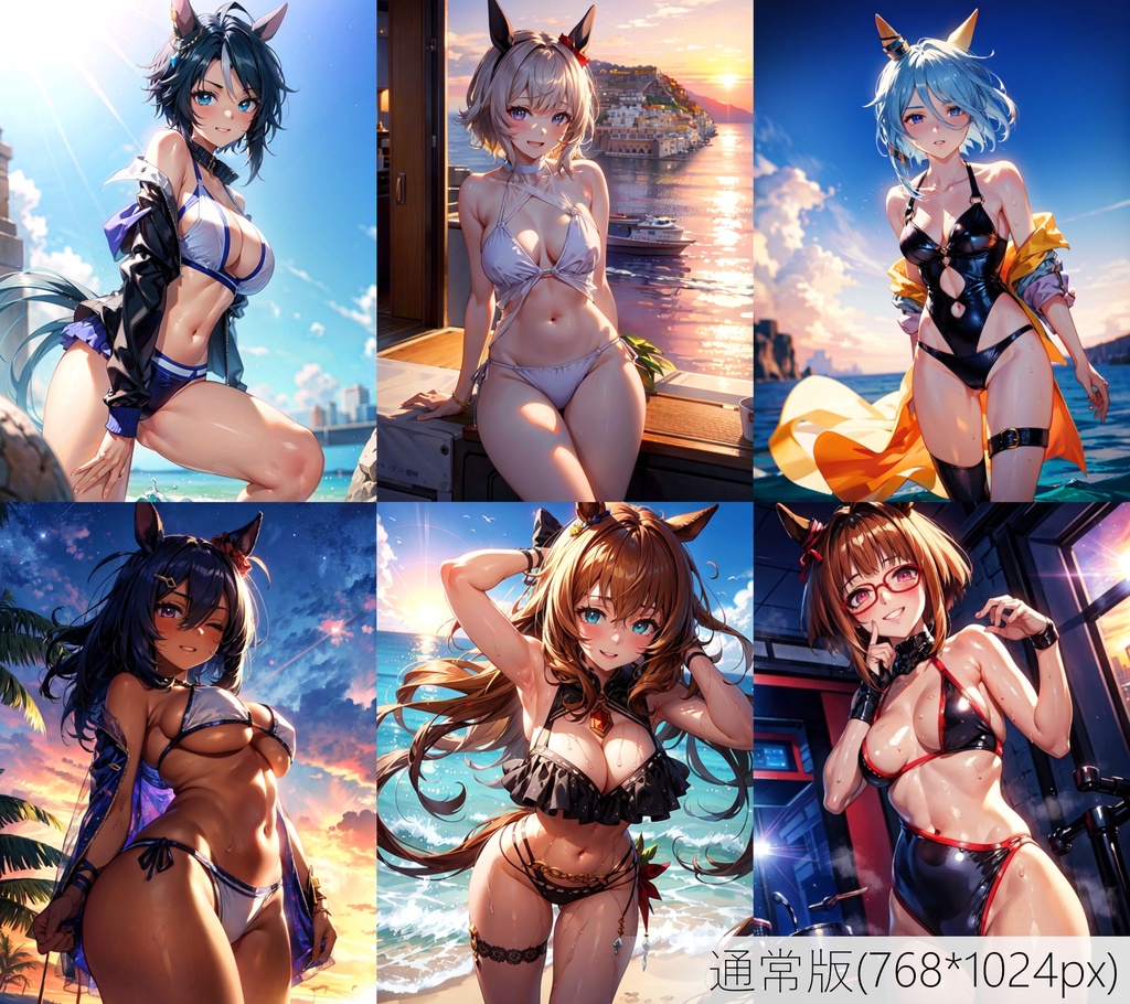 👙買い切り版：水着ウマ娘ランダムパック42 通常版 [ZIPファイル/PNG300枚]