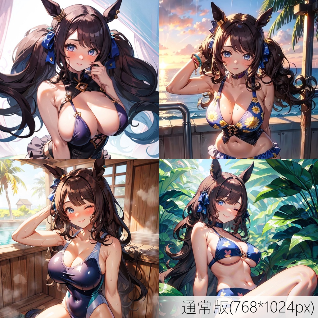 👙買い切り版：水着ウマ娘イラストパック トーセンジョーダン Vol.3 通常版 [ZIPファイル/PNG30枚]