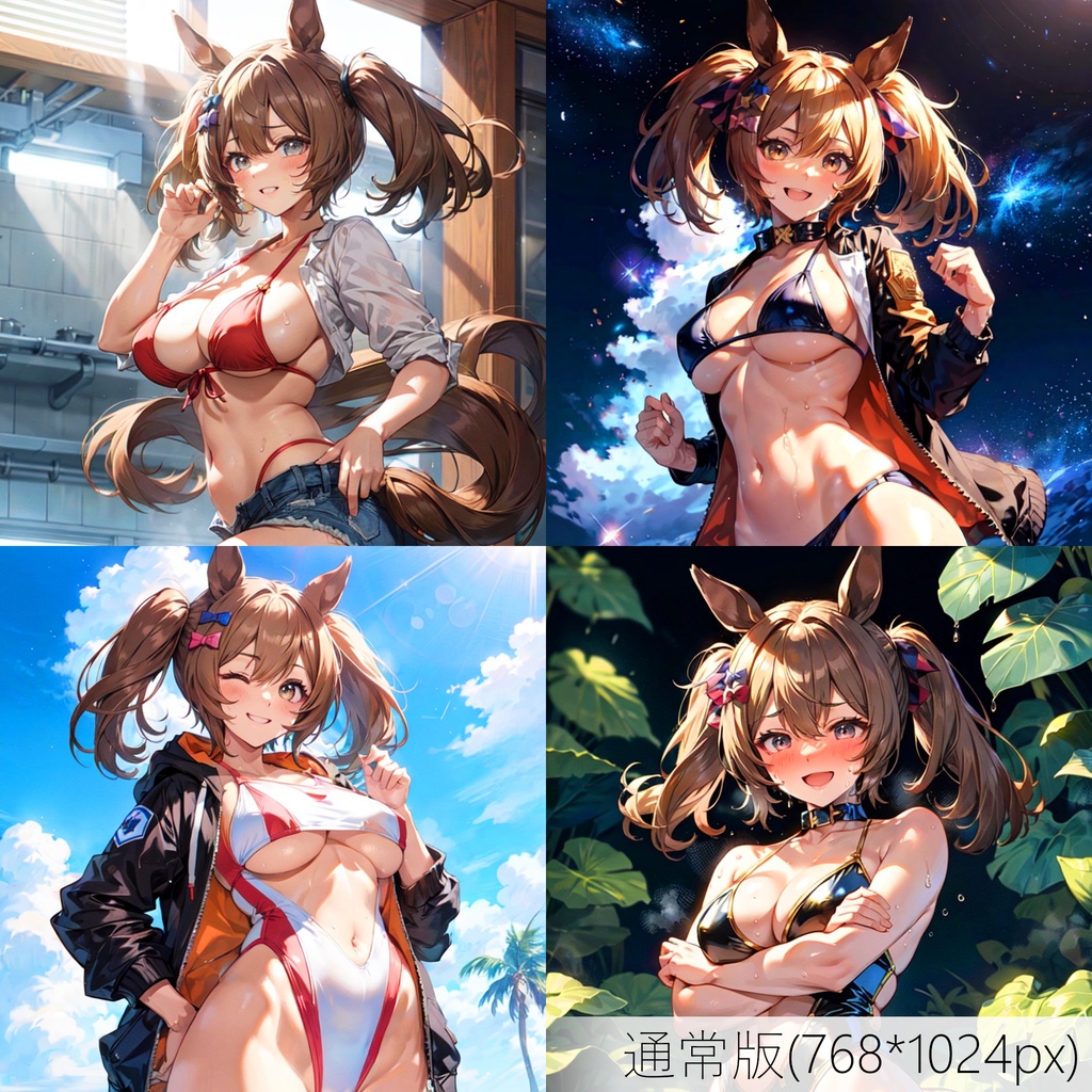 👙買い切り版：水着ウマ娘イラストパック スマートファルコン Vol.3 通常版 [ZIPファイル/PNG30枚]