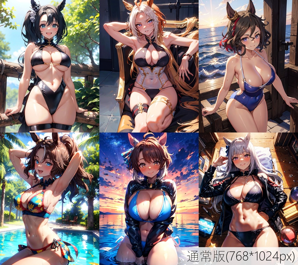 👙買い切り版：水着ウマ娘ランダムパック43 通常版 [ZIPファイル/PNG300枚]