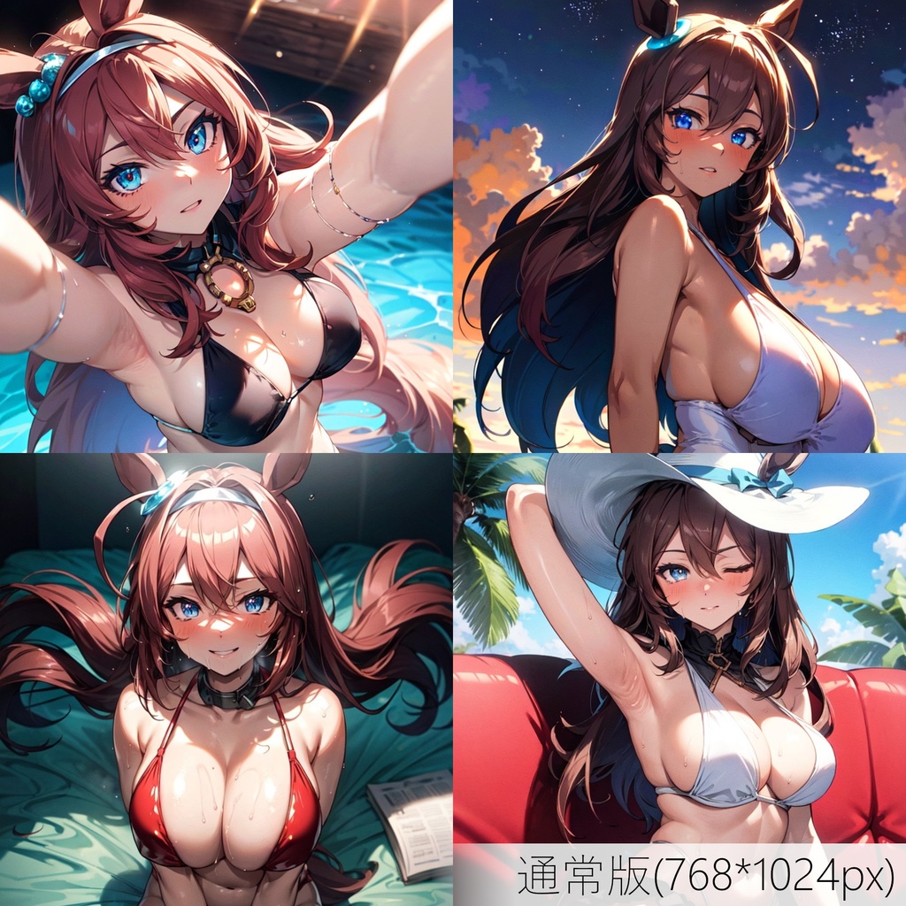 👙買い切り版：水着ウマ娘イラストパック ミホノブルボン Vol.4 通常版 [ZIPファイル/PNG30枚]