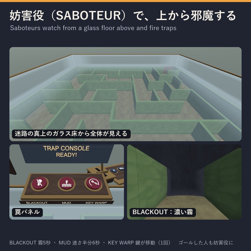 【VRChatワールド用】なんどでも迷路 – 毎回変わるみんなの迷路ゲーム / Ever-Changing Maze
