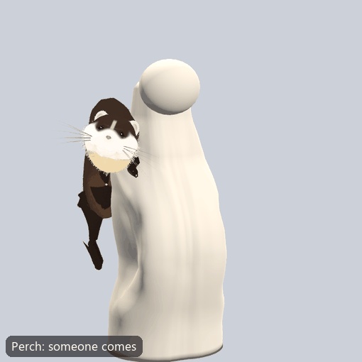 【VRChat・MA対応】肩のりフェレット なでると喜ぶ肩の上の相棒 / Shoulder Ferret