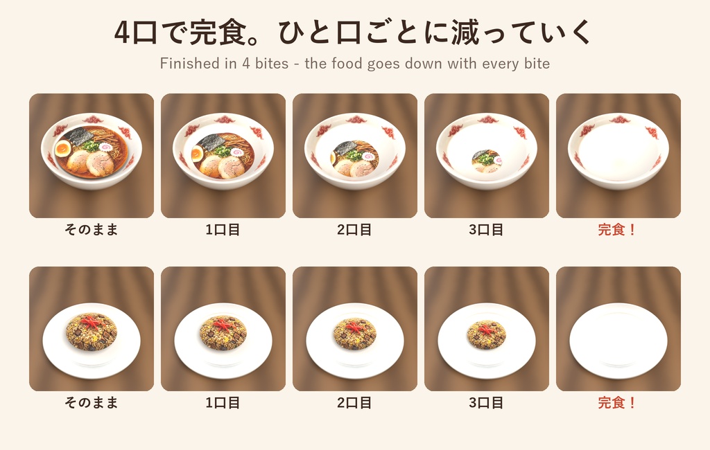 ラーメン屋さんメニュー14品セット【PC/Android対応・食べられるワールドギミック付き】 / Ramen Shop Menu: 14-Dish Set (PC/Android, edible world gimmick)