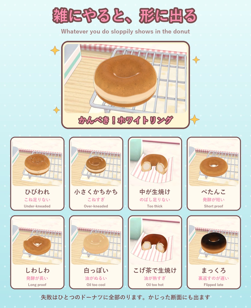 おやつラボ あげたてドーナツ【VRChat・アバター/ワールド】作って売れるドーナツ屋さん / Snack Lab: Fresh Fried Donuts (Avatar / World)