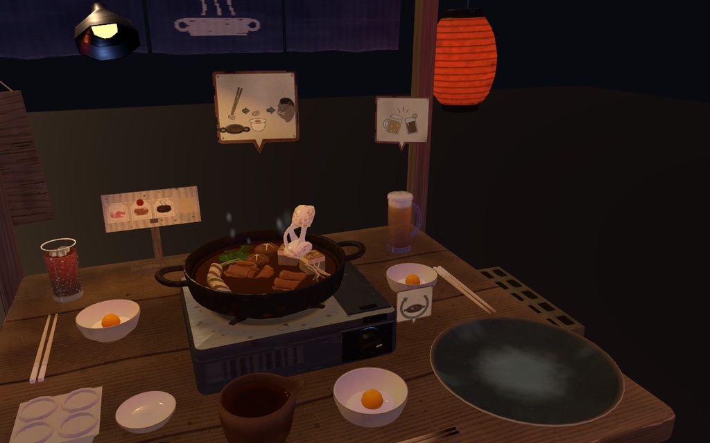 すき焼きパ!【VRChat・アバター/ワールド】夜の屋台でみんなでつつくすき焼き / Sukiyaki Party (Avatar / World)