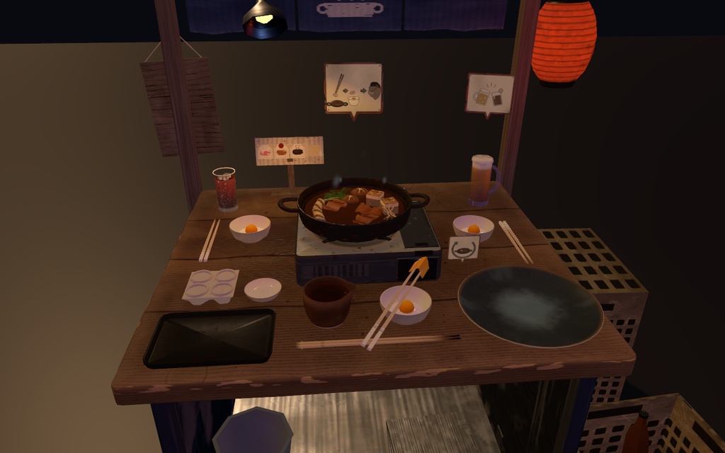 すき焼きパ!【VRChat・アバター/ワールド】夜の屋台でみんなでつつくすき焼き / Sukiyaki Party (Avatar / World)