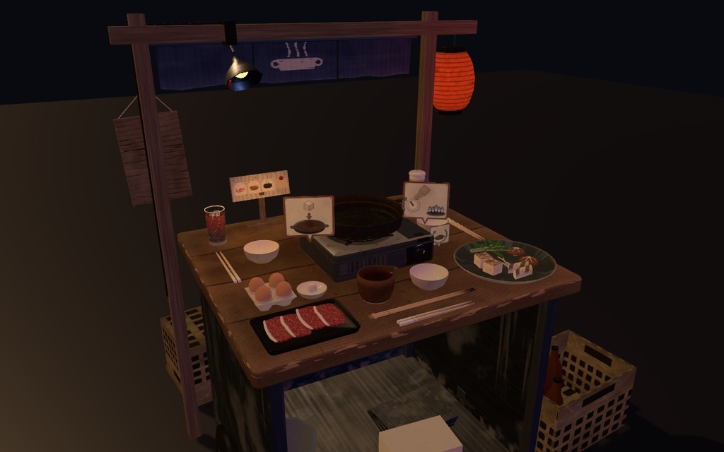 すき焼きパ!【VRChat・アバター/ワールド】夜の屋台でみんなでつつくすき焼き / Sukiyaki Party (Avatar / World)