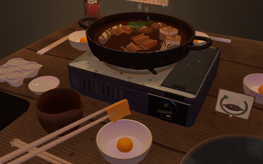 すき焼きパ!【VRChat・アバター/ワールド】夜の屋台でみんなでつつくすき焼き / Sukiyaki Party (Avatar / World)