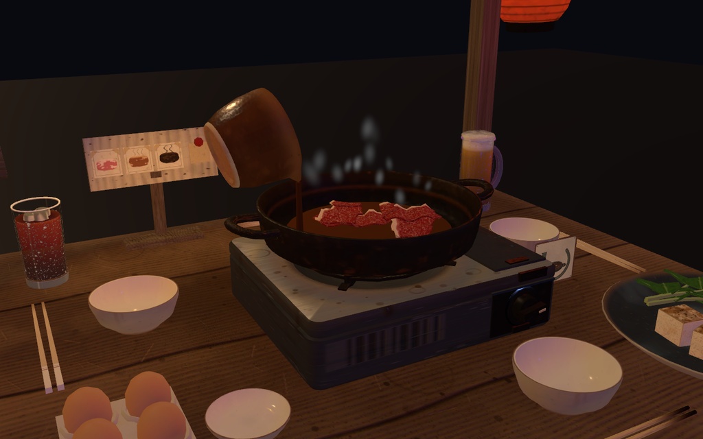 すき焼きパ!【VRChat・アバター/ワールド】夜の屋台でみんなでつつくすき焼き / Sukiyaki Party (Avatar / World)
