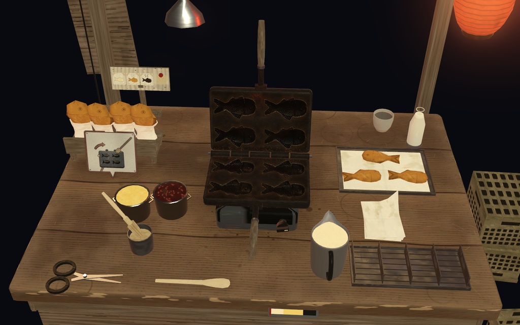 たい焼きパ!【VRChat・アバター/ワールド】焼きたて屋台のたい焼きギミック / Taiyaki Party (Avatar / World)