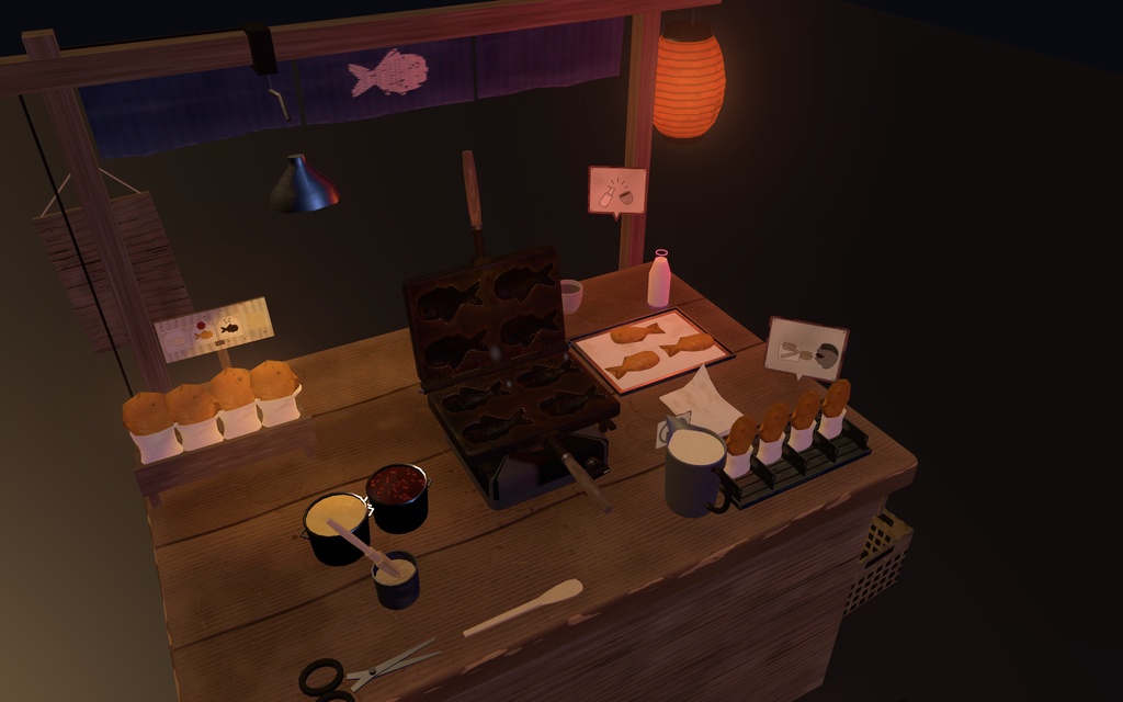 たい焼きパ!【VRChat・アバター/ワールド】焼きたて屋台のたい焼きギミック / Taiyaki Party (Avatar / World)