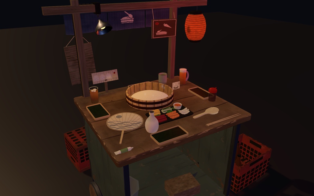 手巻きパ!【VRChat・アバター/ワールド】夜の屋台でみんなで巻く手巻き寿司 / Temaki Party (Avatar / World)