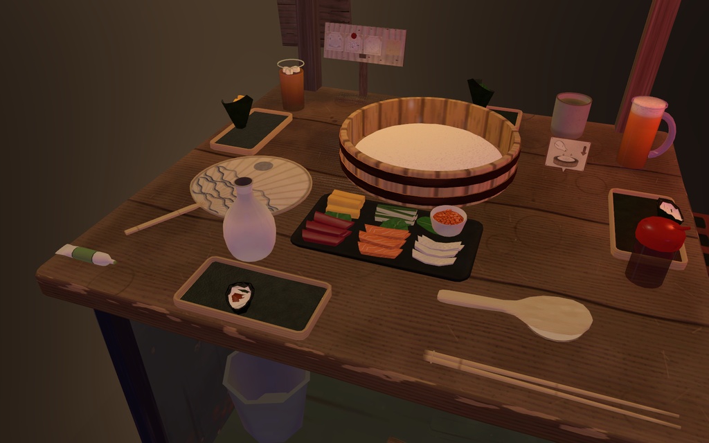 手巻きパ!【VRChat・アバター/ワールド】夜の屋台でみんなで巻く手巻き寿司 / Temaki Party (Avatar / World)
