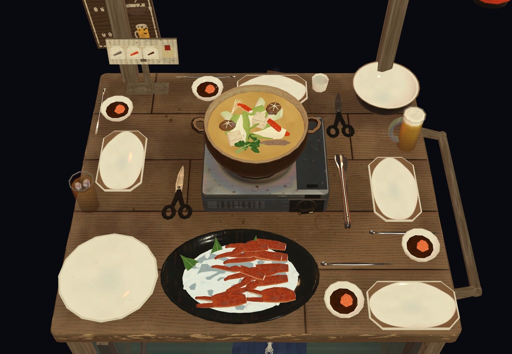 かにパ!【VRChat・アバター/ワールド】夜の屋台でみんなでつつくかに鍋 / Kani Party